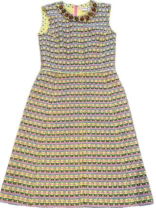 Marc Jacobs tweed embellished neck shift dress size 0