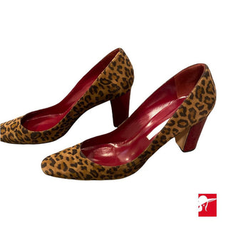 Manolo Blahnik suede print block heel pumps