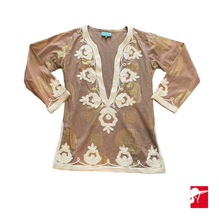 TAJ metallic embroidered tunic size S