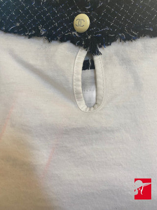 Chanel 2013 tweed trimmed tee shirt size 36