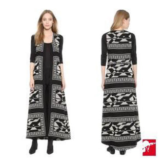 Alice + Olivia Angelica geometric print long vest size XS