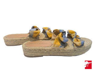 Loeffler Randall double bow platform espadrille sandal size 38/US 8