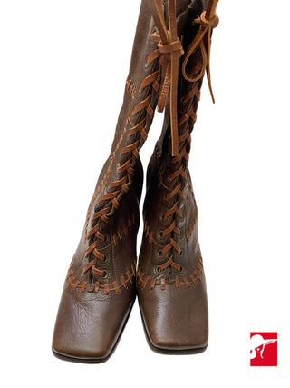 Dolce & Gabbana leather laced booties size 38.5/US 8.5