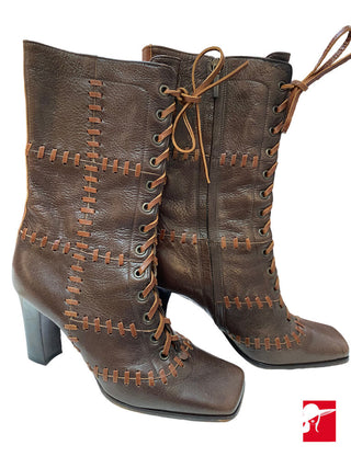 Dolce & Gabbana leather laced booties size 38.5/US 8.5