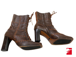 Dolce & Gabbana leather laced booties size 38.5/US 8.5