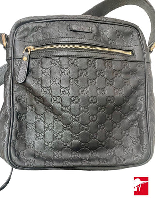 Gucci GG Embossed Signature Crossbody Messenger Bag 10 x 10.5