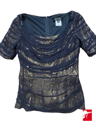 Tadashi Shoji portrait collar sequin top NWT size 2