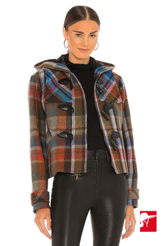 Veronica Beard Ianna plaid toggle coat size 6