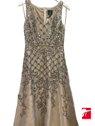 Adrianna Papell organza beaded long gown NWT size 6