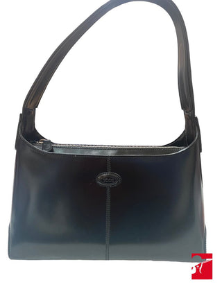 Tod's structured leather shoulder bag, very good pre-owned, 6 x 11
