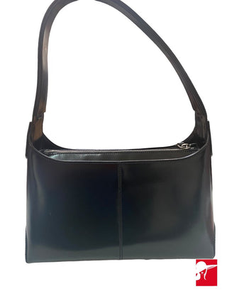 Tod's structured leather shoulder bag, very good pre-owned, 6 x 11