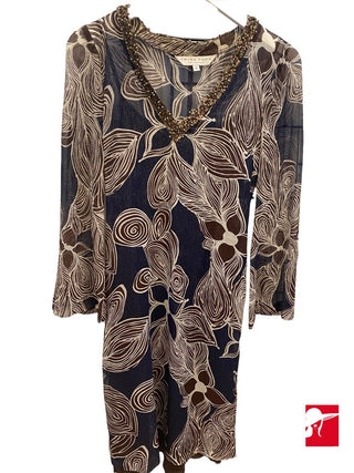 Trina Turk beaded and metallic tunic dress size 2