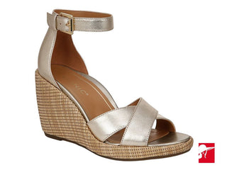Vionic Marina metallic espadrille wedge sandals size 9