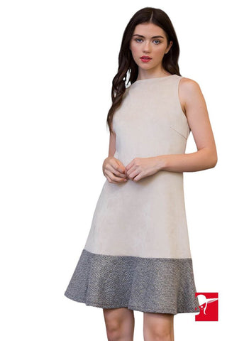 THML sleeveless flared hem dress size L