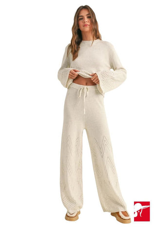 Miou Muse border crochet knitted pants NEW size M