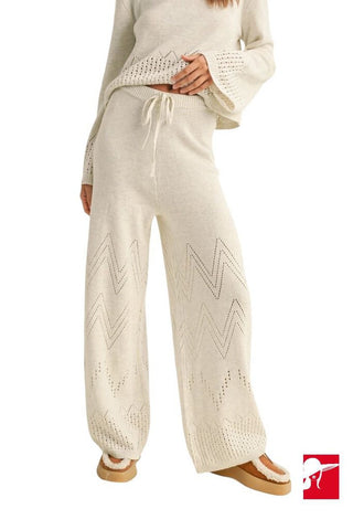 Miou Muse border crochet knitted pants NEW size M