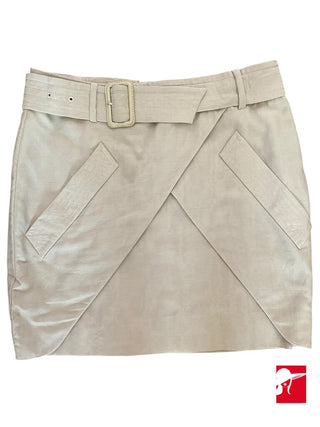 Jaeger cotton/silk belted mini skirt size US 4