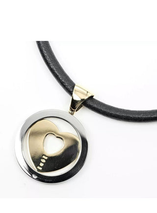 Bvlgari Bulgari Tondo 18k Yellow Gold Steel Heart Pendant Necklace