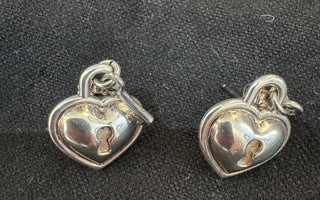 Tifffany & Co. stearling silver Heart Padlock pierced earrings