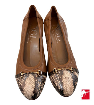 AGL low heel snake cap toe leather heels NEW size 40/US 9