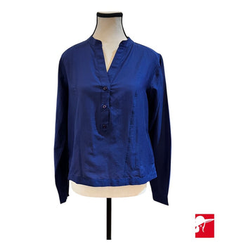 Me + Em cotton/silk popover blouse size 6