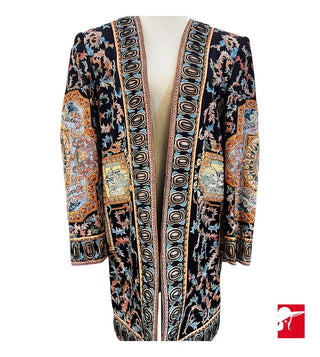 James Benjamin embroidered sllk long jacket size XL