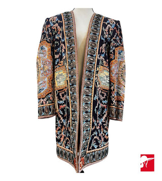 James Benjamin embroidered sllk long jacket size XL