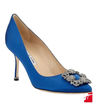 Manolo Blahnik Hangisi satin pumps 70mm size 37/US 6.5