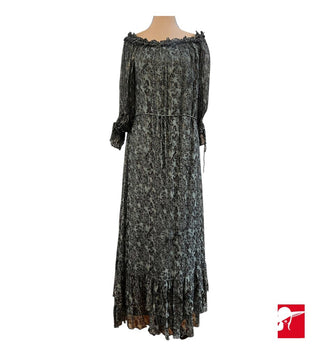 Cleobella metallic 3/4 sleeve midi dress size M
