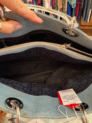 Christian Dior Denim Cannage Lady Dior Large