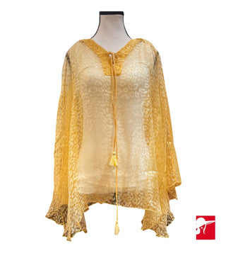 Randi & Will wool/silk sheer poncho NEW OS