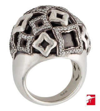 David Yurman Diamond Quatrefoil Large Dome Ring