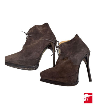 John Paul Gaultier suede platform booties size 38.5