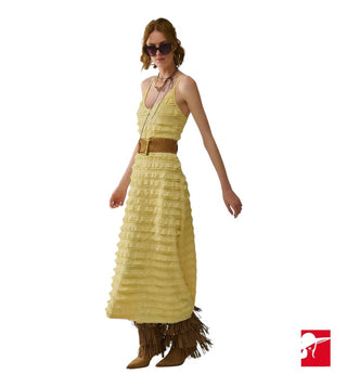 Q2 Ruffled Maxi dress NEW size L