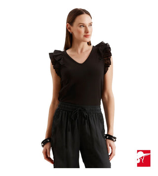 Tyler Boe Emerson ruffle sleeve tee size S NWT
