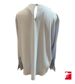 M. M. LaFleur wide cuff crepe blouse