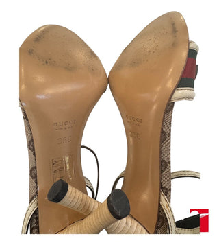 Gucci GG Canvas web sandals size 38 C / US 8