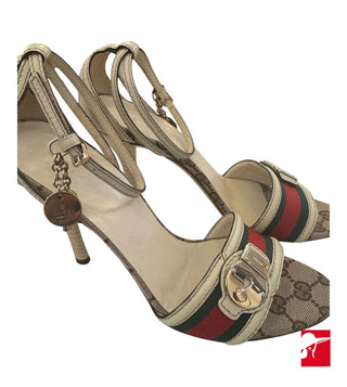 Gucci GG Canvas web sandals size 38 C / US 8