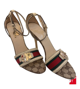 Gucci GG Canvas web sandals size 38 C / US 8