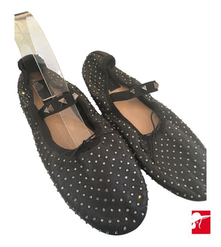 Valentino Garavani Noir Rockstud ballet flats size 41/US 10