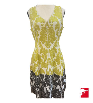 St. John Bianco damask knit shimmer dress NWT size 8