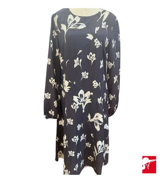 St. John silk a-line draped dress size 6/runs big