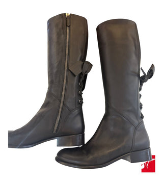 Valentino Garavani knee high boots with leather lace back size 41/US 9.5