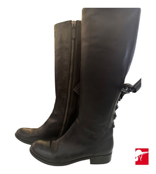 Valentino Garavani knee high boots with leather lace back size 41/US 9.5