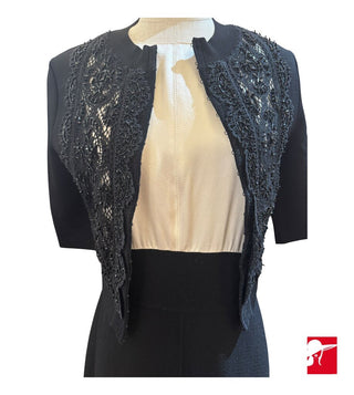 Oscar de la Renta knit beaded bolero jacket size M/fits 4