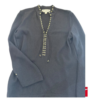 St. John Collection laced-up knit top size 4