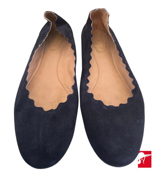 Chloe Lauren suede scallop ballet flats size 40.5/US 10.5