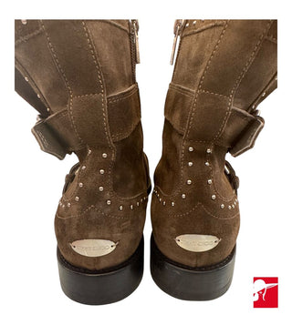 Jimmy Choo Blyss suede moto booties size 41/US 10