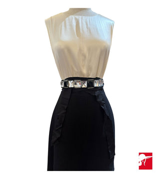 St. John crystal and ribbon belt - one size