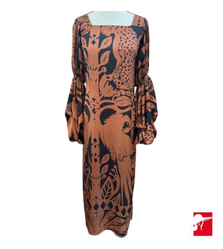 Lobo Rosa double puff sleeve maxi dress size XS